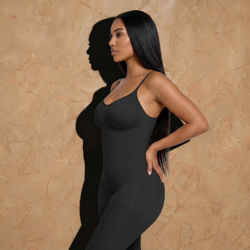 Vellure Paris Signature Intégrale — Full-length premium sculpting bodysuit featuring 360° waist control and seamless ankle-to-chest contouring.