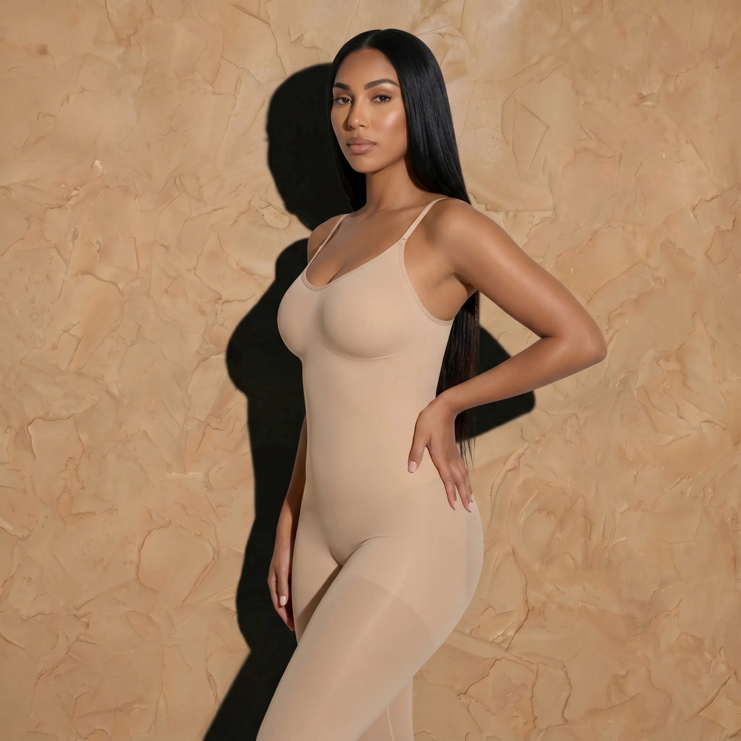 Vellure Paris Signature Intégrale — Full-length premium sculpting bodysuit featuring 360° waist control and seamless ankle-to-chest contouring.