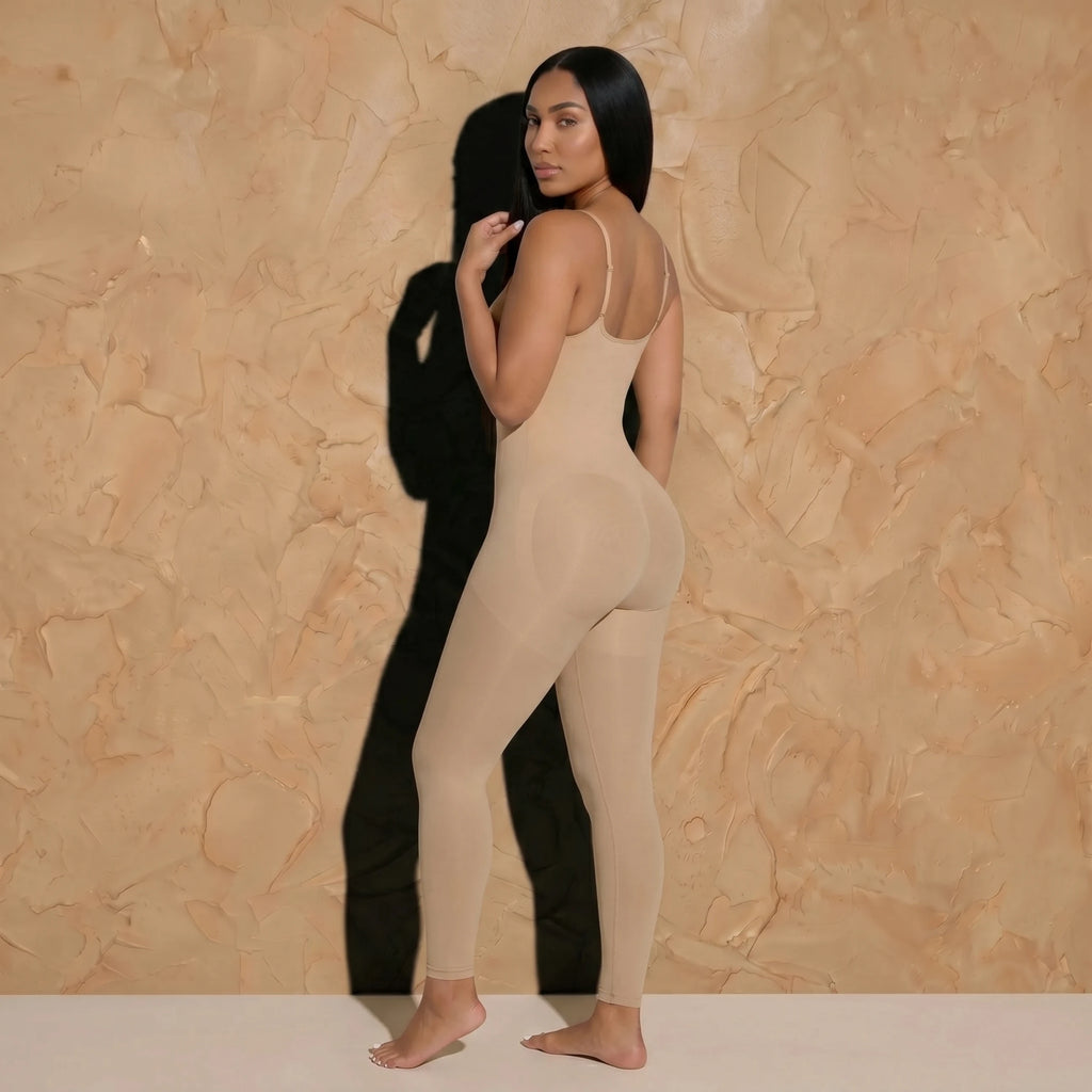 Vellure Paris Signature Intégrale — Full-length premium sculpting bodysuit featuring 360° waist control and seamless ankle-to-chest contouring.