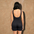 Vellure Paris Signature Pureté — Lightweight seamless sculpting bodysuit with a minimalist round neckline and an elegant open-back design for a second-skin fit.