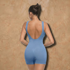 Vellure Paris Signature Pureté — Lightweight seamless sculpting bodysuit with a minimalist round neckline and an elegant open-back design for a second-skin fit.