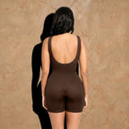 Vellure Paris Signature Pureté — Lightweight seamless sculpting bodysuit with a minimalist round neckline and an elegant open-back design for a second-skin fit.