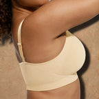 Vellure Paris Soutien Iconique — Premium seamless wire-free bra featuring a ruched front design and adjustable straps for all-day comfort and natural lift.