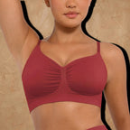 Vellure Paris Soutien Iconique — Premium seamless wire-free bra featuring a ruched front design and adjustable straps for all-day comfort and natural lift.