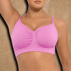 Vellure Paris Soutien Iconique — Premium seamless wire-free bra featuring a ruched front design and adjustable straps for all-day comfort and natural lift.